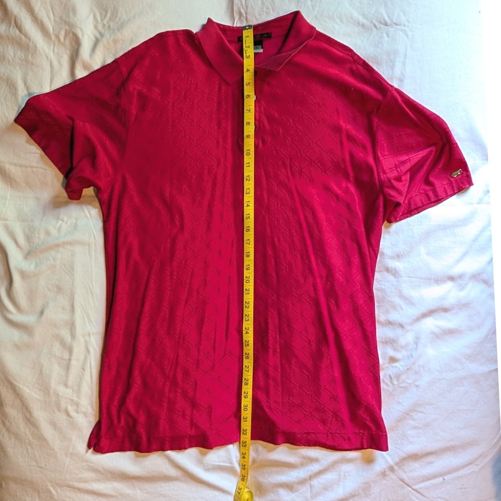 Nike Tiger Woods Collection Red Geometric Jacquard Polo Shirt Mens XXL Nike-Fit - Picture 3 of 11